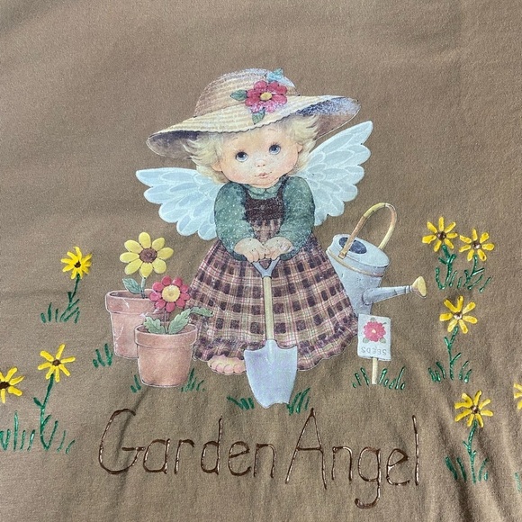 Vintage Fashion Gear Guardian Angel Tan T-Shirt - Picture 10 of 10